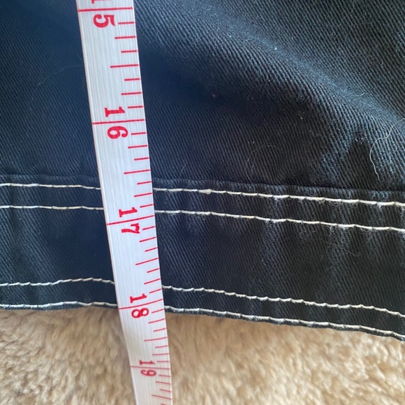 Revamped Black with White Stitching Denim Jacket, Size L - Picture 6 of 8